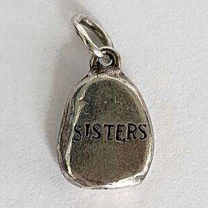 Vintage‎ sterling silver charm Sisters nugget for bracelet